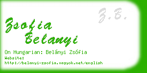 zsofia belanyi business card
